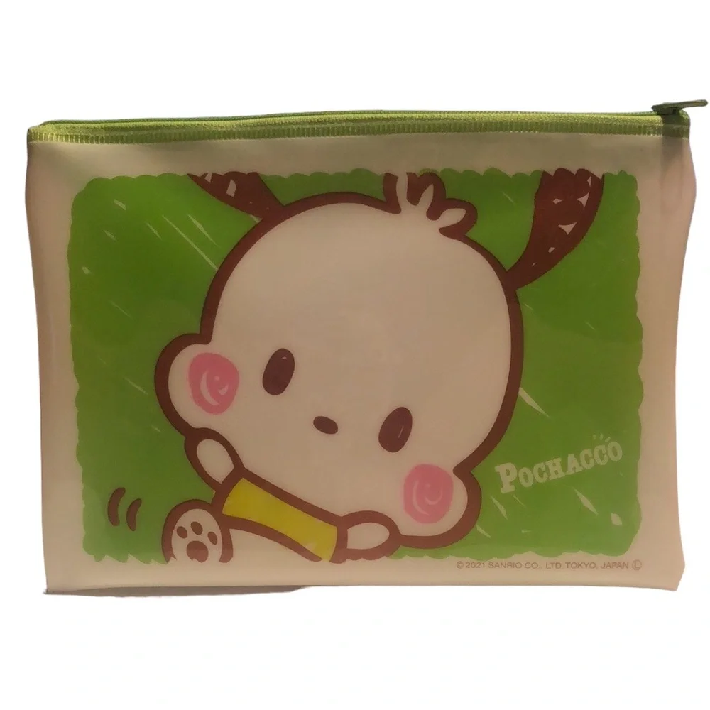 🟢 2021 Sanrio Pochacco Pencils Case POCHACCO SLIM FLAT ZIPPER POUCH Tokyo Japan